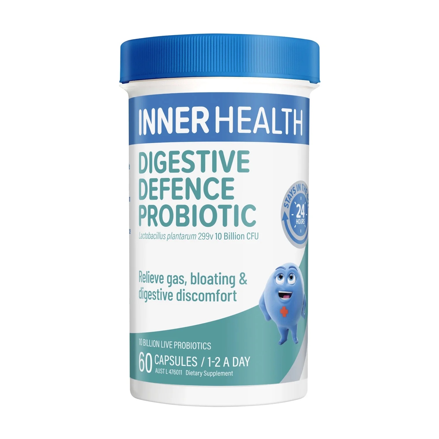 【全系列买三送高之源脂质VC胶囊】Inner Health Digestive Defence 消化舒缓防护益生菌60粒 缓解胀气消化不适 保质期2027.5